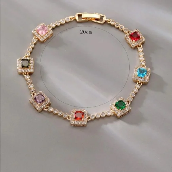 Elegant Multi-Color Gemstone Bracelet - Picture 3 of 5